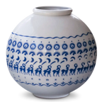 Caravan Moon Pot with cobalt animated figures